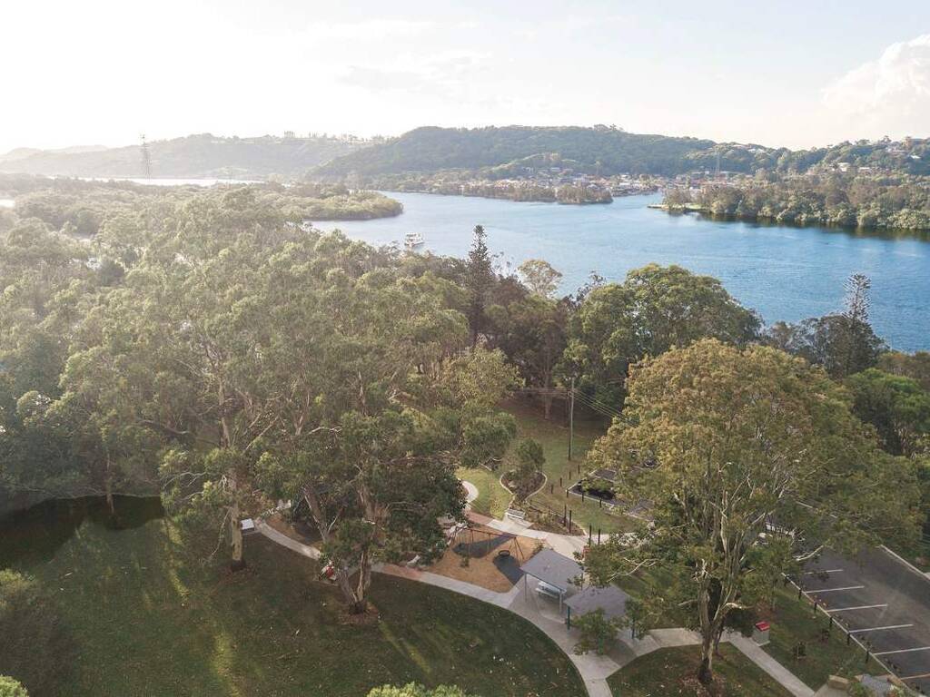 An aerial view of Turnock Park at Chinderah,
