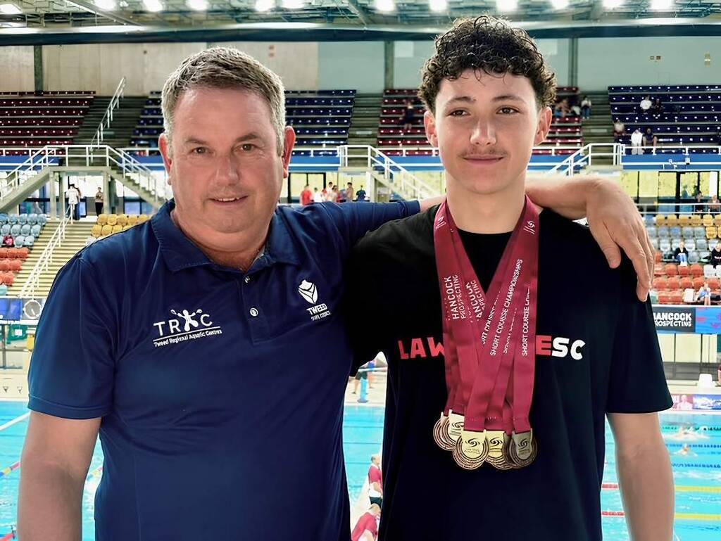 Tim Wellm and coach Graham Huband