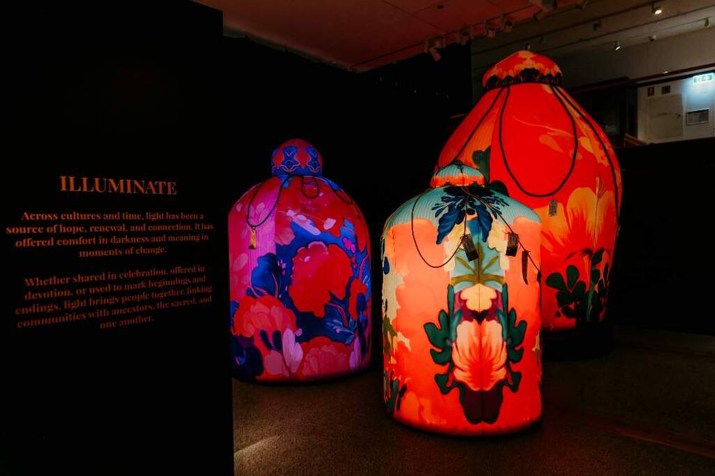 Matthew Aberline's new work titled A Garden Grows Towards the Light, large inflatable lanterns that invite a participatory response.