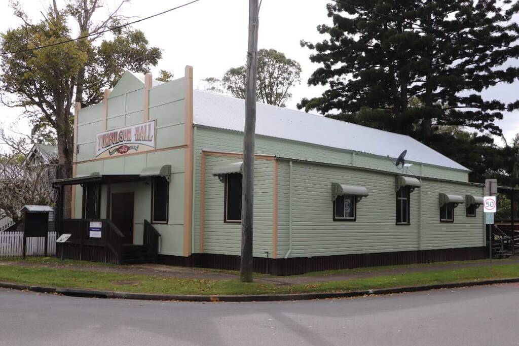 Tumbulgum Hall: original 1913 timber boards, found behind damaged panels, were numbered, removed and reinstated in their original positions.