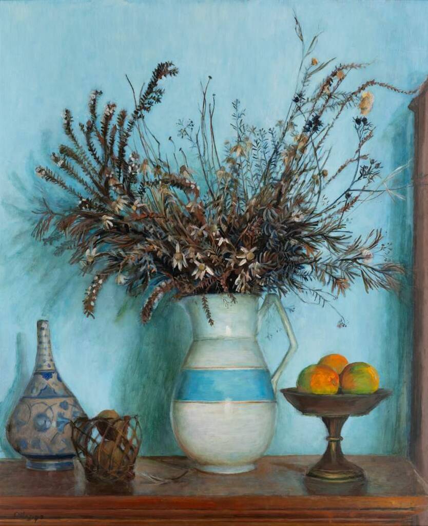 Margaret Olley, 011,White still life II 1977, oil on board, 60 x 74.5 cm